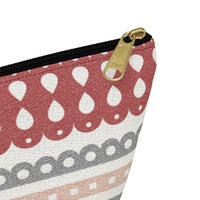 Ribbon Candy Accessory Pouch w T-bottom in Red